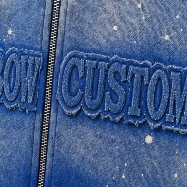 Custom Gradient Star Applique Zip Hoodie VWH-8628476 - Style E87069 - product detail view 4