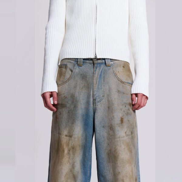 Custom Gradient Wash Wide-Leg Denim Pants - Style 91FFCF - product detail view 3