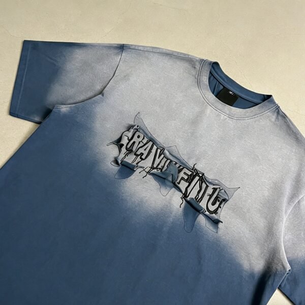 Custom Gradient Washed Embroidered Streetwear T-Shirt - Style E6E099 - product detail view 7 Custom Gradient Washed Embroidered Streetwear T-Shirt - Style E6E099 - product detail view 7