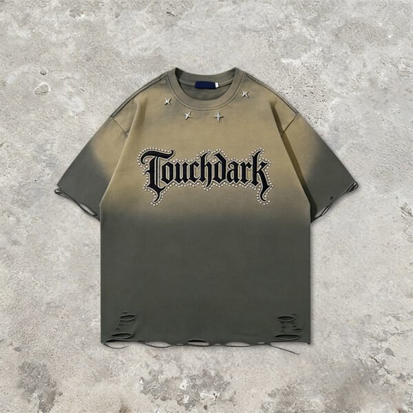 Custom Gradient Washed Stud Applique T-Shirt T-8516890 - Style B885A1