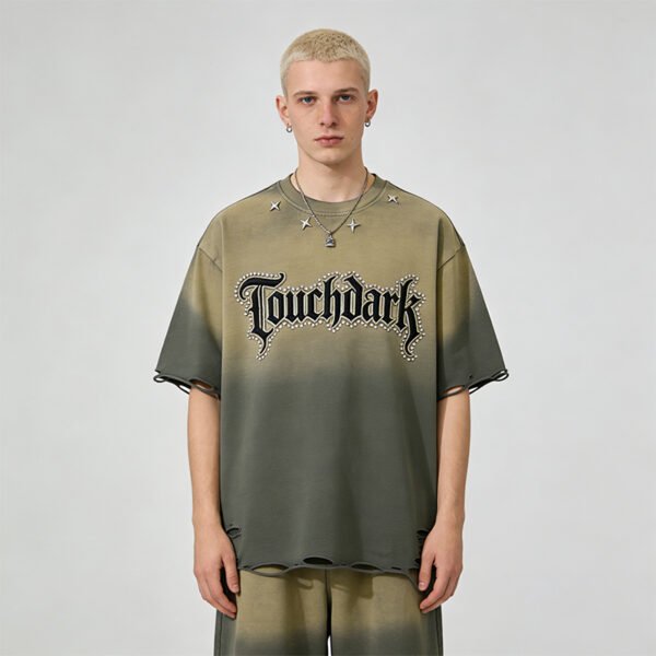 Custom Gradient Washed Stud Applique T-Shirt T-8516890 - Style B885A1 - product detail view 6