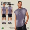 Custom Gradual-Wash Vintage Sleeveless Tank Top S1520 - Style B7DD41 - product detail view 2