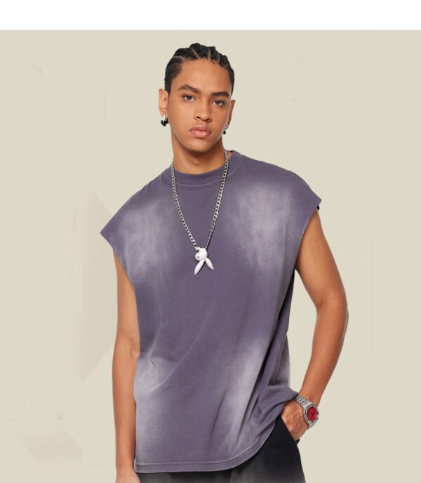 Custom Gradual-Wash Vintage Sleeveless Tank Top S1520 - Style B7DD41 - product detail view 14