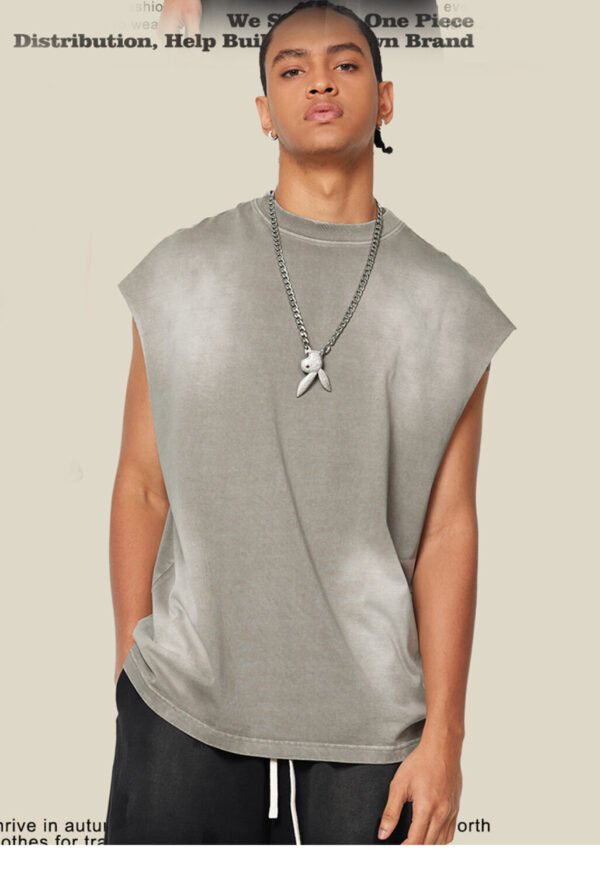 Custom Gradual-Wash Vintage Sleeveless Tank Top S1520 - Style B7DD41 - product detail view 15