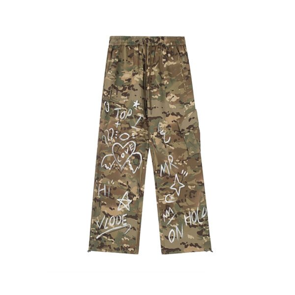 Custom Graffiti Camo Wide-Leg Jeans - Style D6FD51 Custom Graffiti Camo Wide-Leg Jeans - Style D6FD51