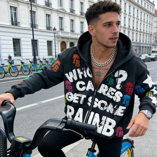Custom Graffiti Placement Zip Hoodie | VW-7D9A10056FE691AF - Style 7D9A10 - product detail view 3