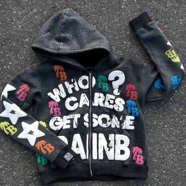 Custom Graffiti Placement Zip Hoodie | VW-7D9A10056FE691AF - Style 7D9A10 - product detail view 4