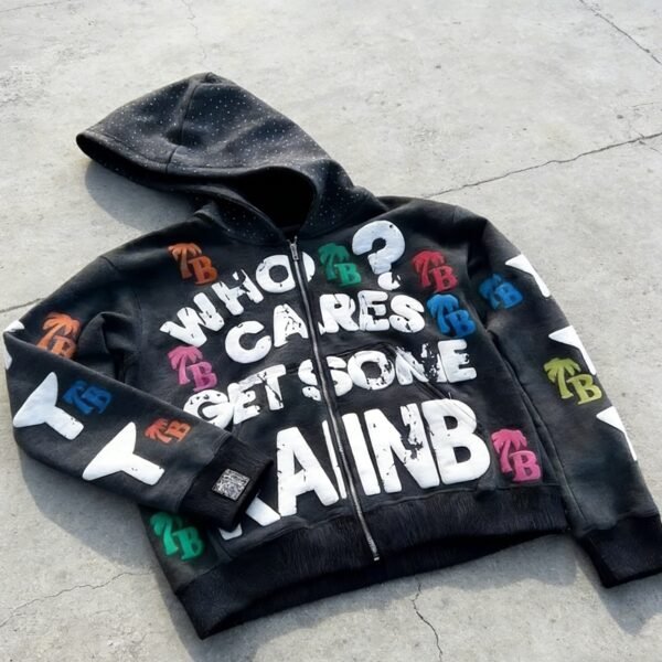 Custom Graffiti Placement Zip Hoodie | VW-7D9A10056FE691AF - Style 7D9A10 - product detail view 6
