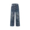Custom Graffiti Print Loose Straight Denim Jeans - Style CFD38E