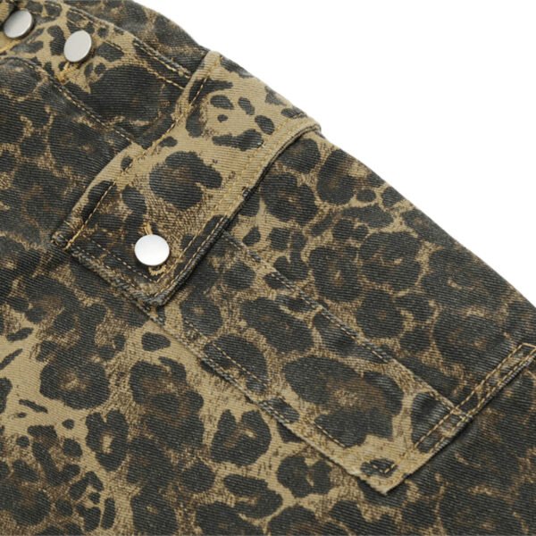 Custom Graffiti Print Loose Straight Denim Jeans - Style CFD38E - product detail view 7