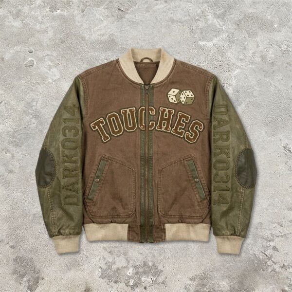 Custom Graphic Panel Baseball Jacket 707-02 - Style A574B7 - product detail view 2 Custom Graphic Panel Baseball Jacket 707-02 - Style A574B7 - product detail view 2