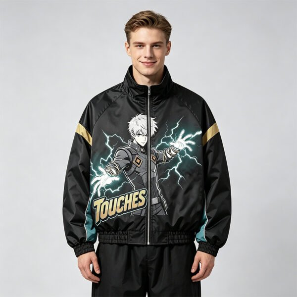 Custom Graphic Color-Block Zip Bomber Jacket - Style ED7E8F - product detail view 2 Custom Graphic Color-Block Zip Bomber Jacket - Style ED7E8F - product detail view 2
