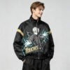 Custom Graphic Color-Block Zip Bomber Jacket - Style ED7E8F - product detail view 3 Custom Graphic Color-Block Zip Bomber Jacket - Style ED7E8F - product detail view 3