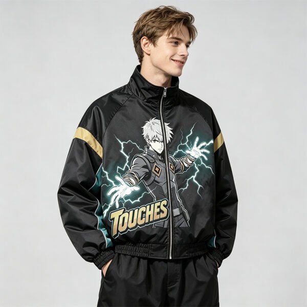 Custom Graphic Color-Block Zip Bomber Jacket - Style ED7E8F - product detail view 3 Custom Graphic Color-Block Zip Bomber Jacket - Style ED7E8F - product detail view 3
