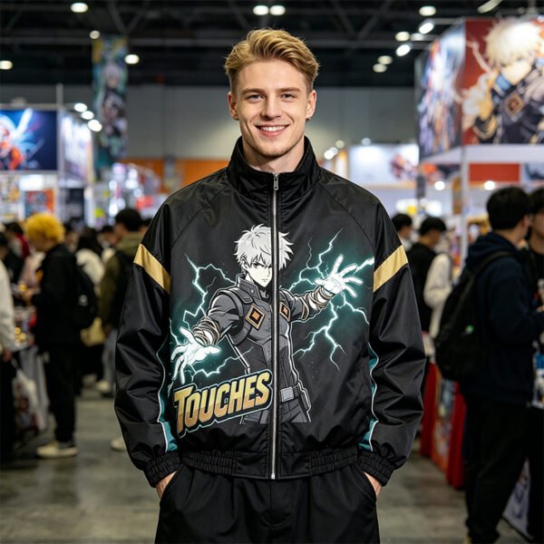 Custom Graphic Color-Block Zip Bomber Jacket - Style ED7E8F - product detail view 5 Custom Graphic Color-Block Zip Bomber Jacket - Style ED7E8F - product detail view 5