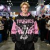 Custom Pink Gothic Graphic Color Block Windbreaker - Style 64FA54 - product detail view 5 Custom Pink Gothic Graphic Color Block Windbreaker - Style 64FA54 - product detail view 5
