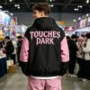 Custom Pink Gothic Graphic Color Block Windbreaker - Style 64FA54 - product detail view 7 Custom Pink Gothic Graphic Color Block Windbreaker - Style 64FA54 - product detail view 7