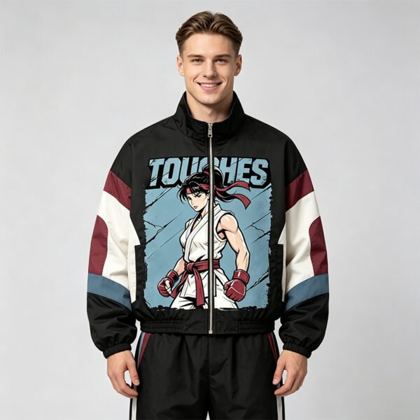 Custom Color-Block Graphic Zip Windbreaker - Style 60E402 - product detail view 8 Custom Color-Block Graphic Zip Windbreaker - Style 60E402 - product detail view 8