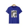 Royal blue t-shirt with a graphic print of a statue