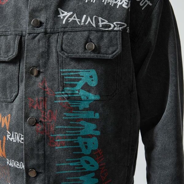 Custom Washed Graphic Denim Jacket and Jeans Set - Style 0A2596 - product detail view 8 Custom Washed Graphic Denim Jacket and Jeans Set - Style 0A2596 - product detail view 8