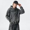 Custom Mineral-Wash Graphic Full-Zip Hoodie - Style DD1696 Custom mineral wash full-zip hoodie with tribal graphic