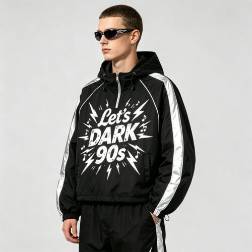 Custom Graphic Half-Zip Hooded Street Jacket - Style 76A007 Custom Graphic Half-Zip Hooded Street Jacket - Style 76A007