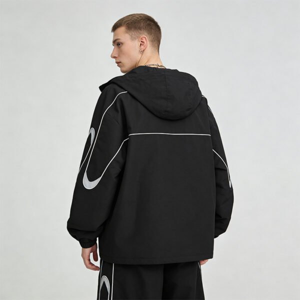 Custom Graphic Panel Hooded Windbreaker - Style D8AF28 - product detail view 7