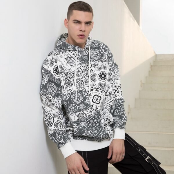 Custom Washed Graphic Patch Streetwear Hoodie - Style 76503C - product detail view 3