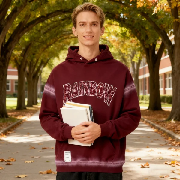 Custom Washed Graphic Patch Streetwear Hoodie - Style 76503C - product detail view 12