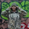 Custom Washed Graphic Patch Streetwear Hoodie - Style 76503C - product detail view 4