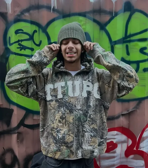 Custom Washed Graphic Patch Streetwear Hoodie - Style 76503C - product detail view 4