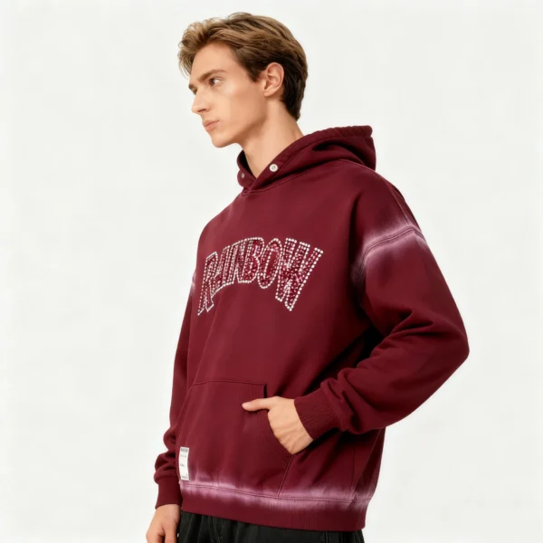Custom Washed Graphic Patch Streetwear Hoodie - Style 76503C - product detail view 5
