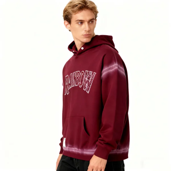 Custom Washed Graphic Patch Streetwear Hoodie - Style 76503C - product detail view 7