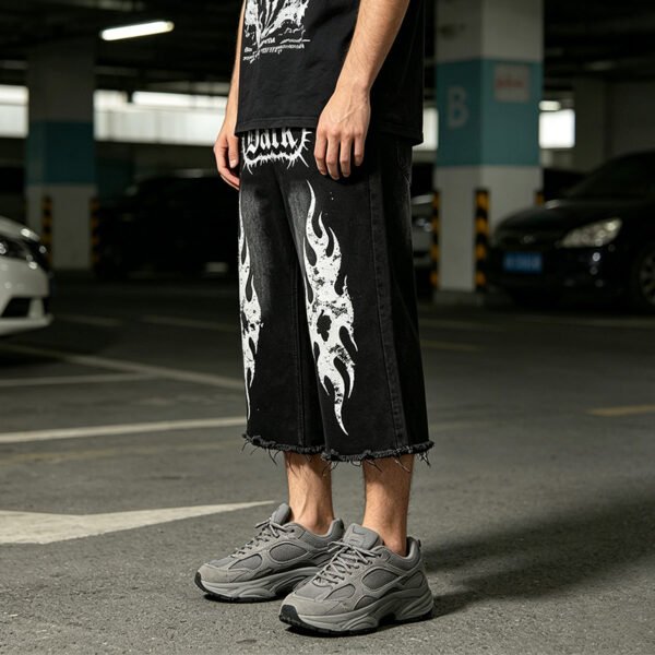 Custom Graphic Placket Capri Pants - Style 7E22C1 - product detail view 8 Custom Graphic Placket Capri Pants - Style 7E22C1 - product detail view 8