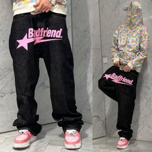Custom Black Graphic Front-Pocket Jeans - Style FEA4D1 Custom Black Graphic Front-Pocket Jeans - Style FEA4D1