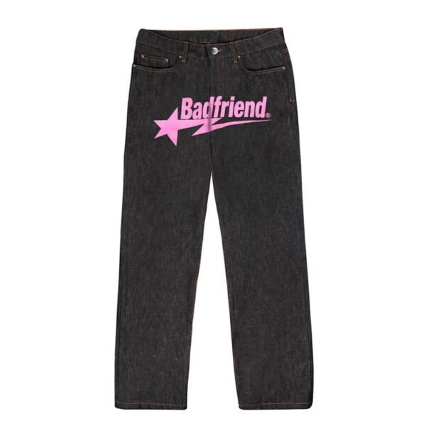 Custom Black Graphic Front-Pocket Jeans - Style FEA4D1 - product detail view 4