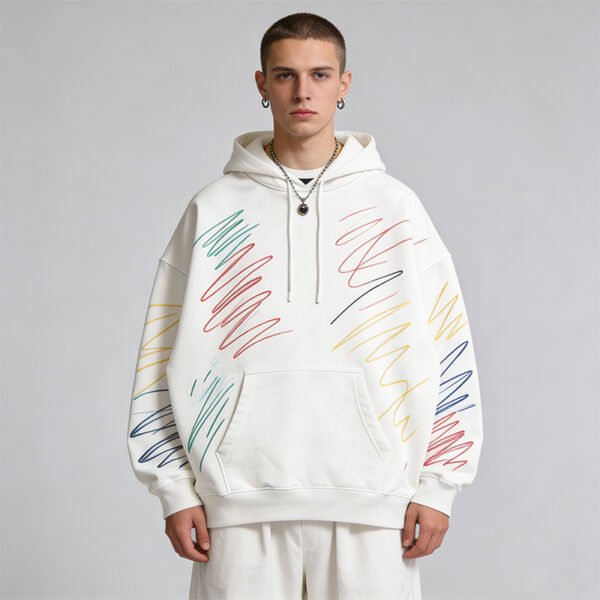 Custom Hand-Drawn Graphic Pullover Hoodie | - Style 4DBC2C - product detail view 2