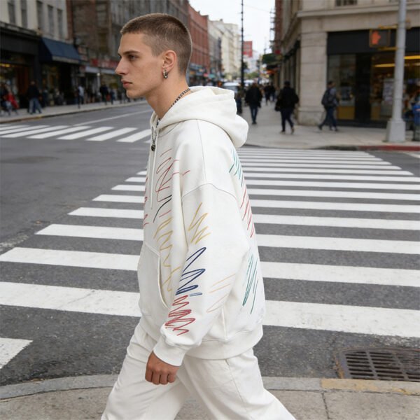Custom Hand-Drawn Graphic Pullover Hoodie | - Style 4DBC2C - product detail view 8