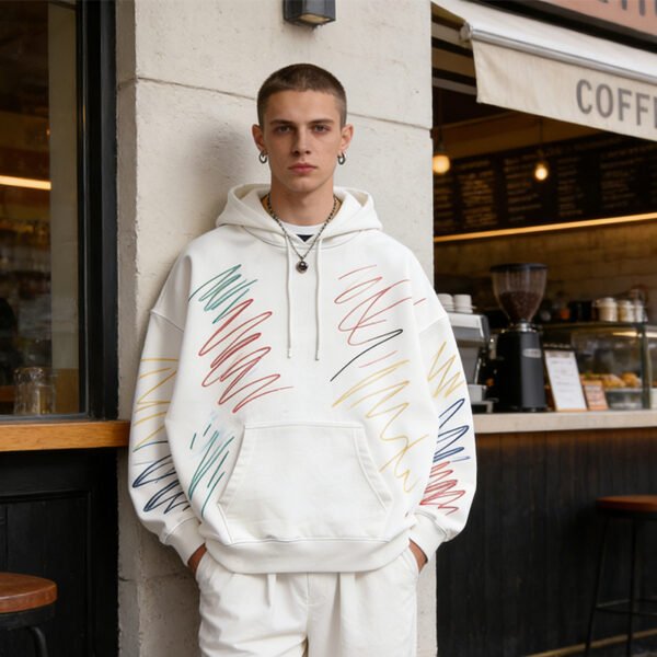 Custom Hand-Drawn Graphic Pullover Hoodie | - Style 4DBC2C - product detail view 9