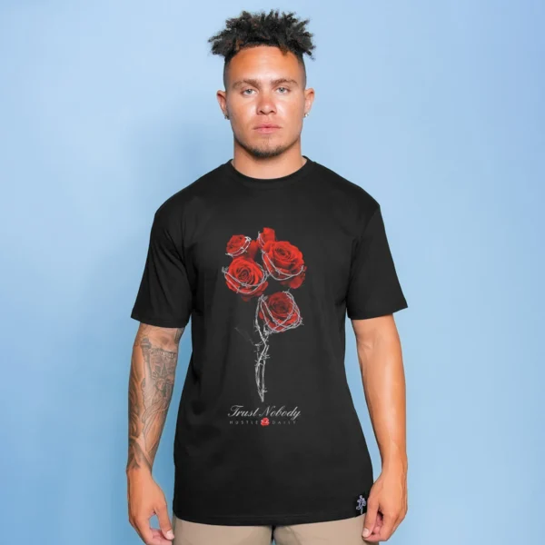 Custom Barbed Rose Graphic Sweatshirt - Style EF85A5 - product detail view 2 Custom Barbed Rose Graphic Sweatshirt - Style EF85A5 - product detail view 2