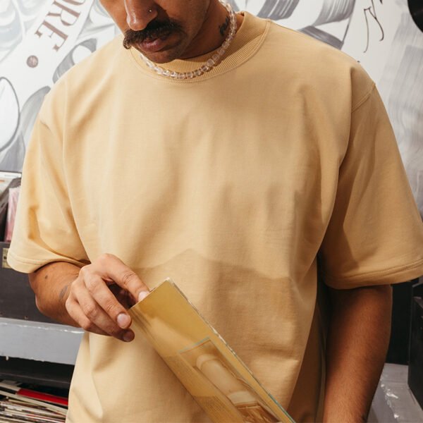 Custom Graphic Crew Neck T-Shirt with Level Hem - Style D48646 - product detail view 2
