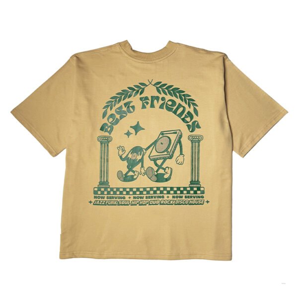 Custom Graphic Crew Neck T-Shirt with Level Hem - Style D48646 - product detail view 3