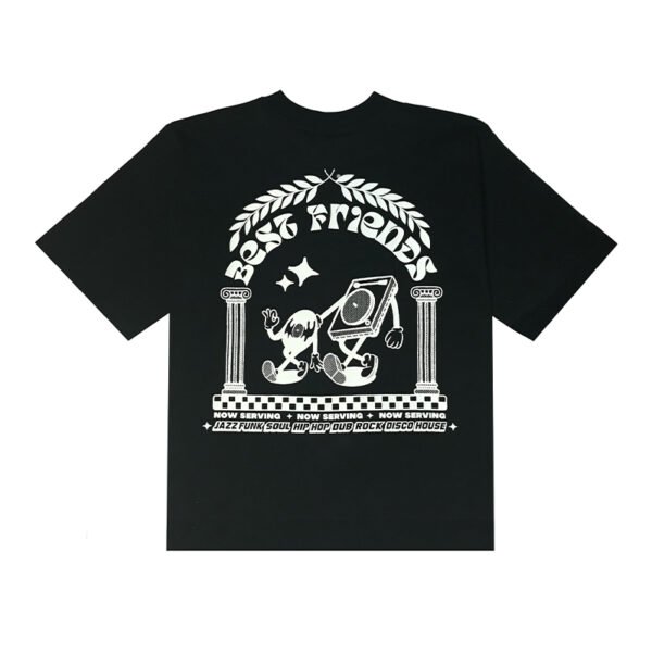 Custom Graphic Crew Neck T-Shirt with Level Hem - Style D48646 - product detail view 5