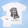 Custom White Gothic Script Graphic T-Shirt - Style D31084 - product detail view 3