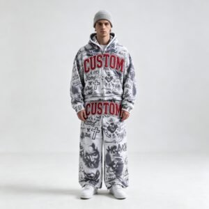 Custom Graphic Zip Hoodie and Bottom Set | VW-H002 - Style B56E87