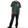 Custom Green Mesh Button-Front T-Shirt - Style D8FBE1 - product detail view 2 Custom Green Mesh Button-Front T-Shirt - Style D8FBE1 - product detail view 2