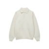 Cream half-zip collared sweatshirt with front pocket