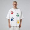 Custom Oversized Handprint Graphic T-Shirt | - Style 06B6DA - product detail view 7 Custom Oversized Handprint Graphic T-Shirt | - Style 06B6DA - product detail view 7