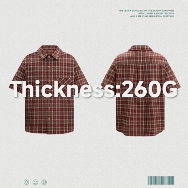 Custom Heavy Plaid Short-Sleeve Shirt 6161 - Style F9EB2B - product detail view 3