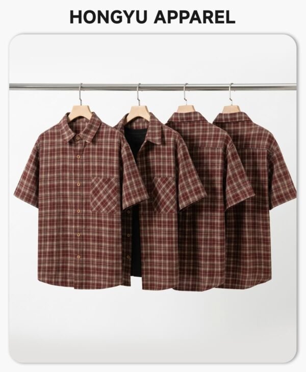 Custom Heavy Plaid Short-Sleeve Shirt 6161 - Style F9EB2B - product detail view 4